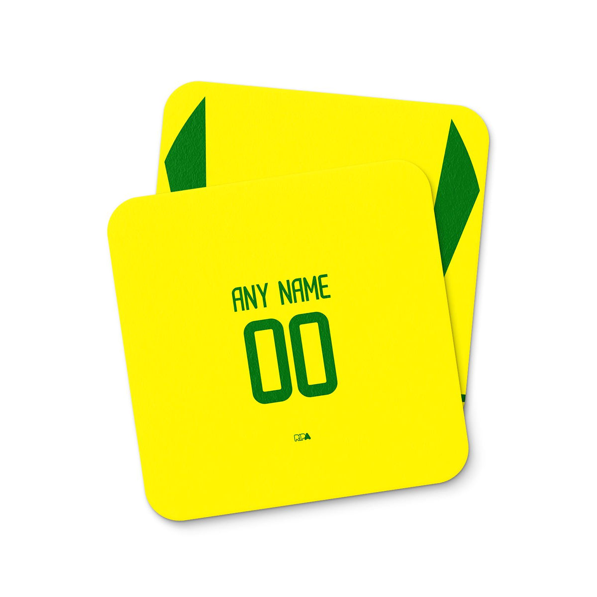 Coaster with the Brazil 2002 Home football shirt design by RIPA Football