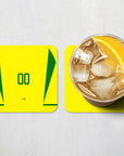 Coaster with the Brazil 2002 Home football shirt design by RIPA Football