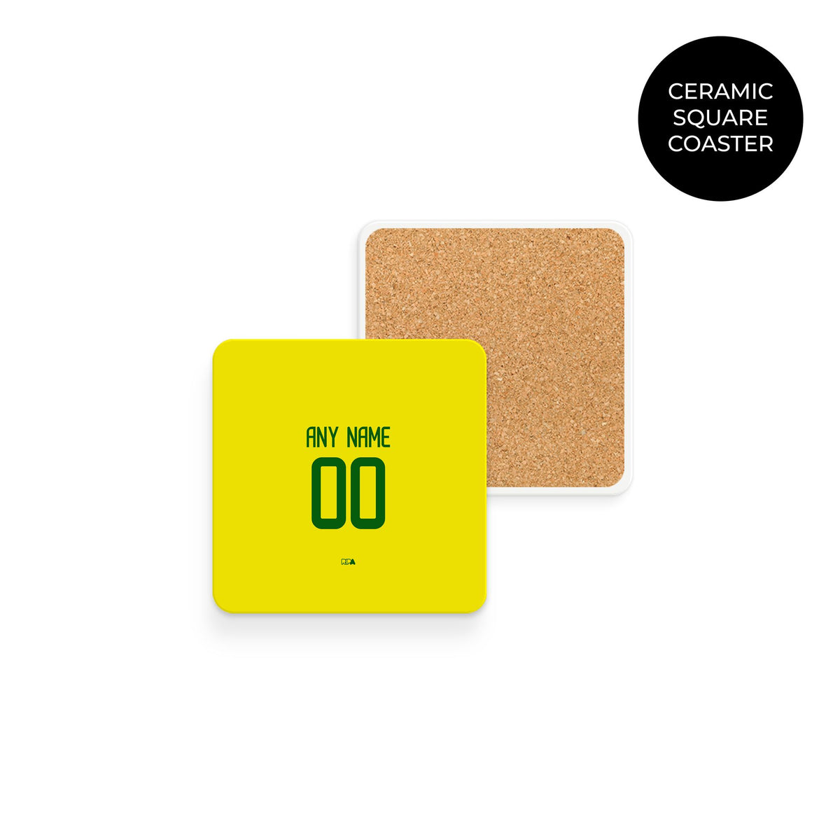 Coaster with the Brazil 2002 Home football shirt design by RIPA Football