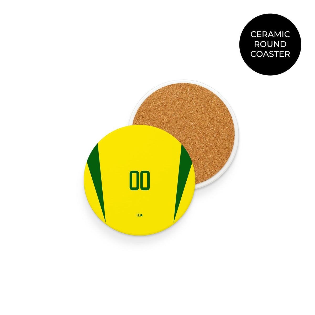 Coaster with the Brazil 2002 Home football shirt design by RIPA Football