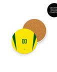 Coaster with the Brazil 2002 Home football shirt design by RIPA Football