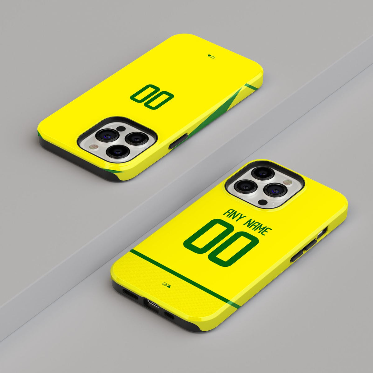 Phone case with the Brazil 2002 Home football shirt design by RIPA Football