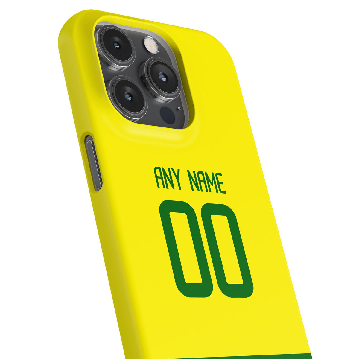 Phone case with the Brazil 2002 Home football shirt design by RIPA Football