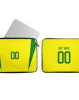 Laptop sleeve with the Brazil 2002 Home football shirt design by RIPA Football