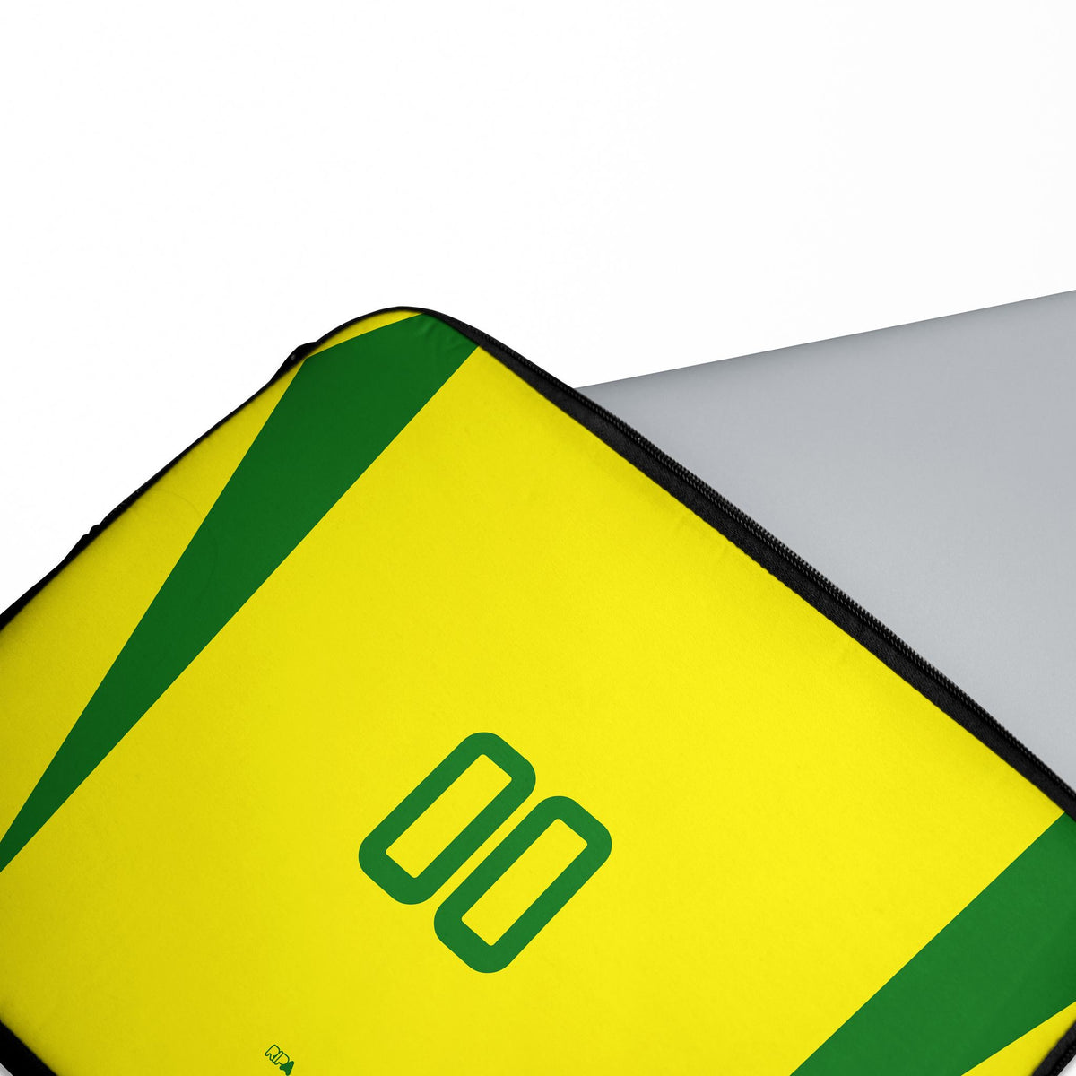 Laptop sleeve with the Brazil 2002 Home football shirt design by RIPA Football