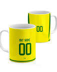 Mug with the Brazil 2002 Home football shirt design by RIPA Football