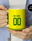 Mug with the Brazil 2002 Home football shirt design by RIPA Football