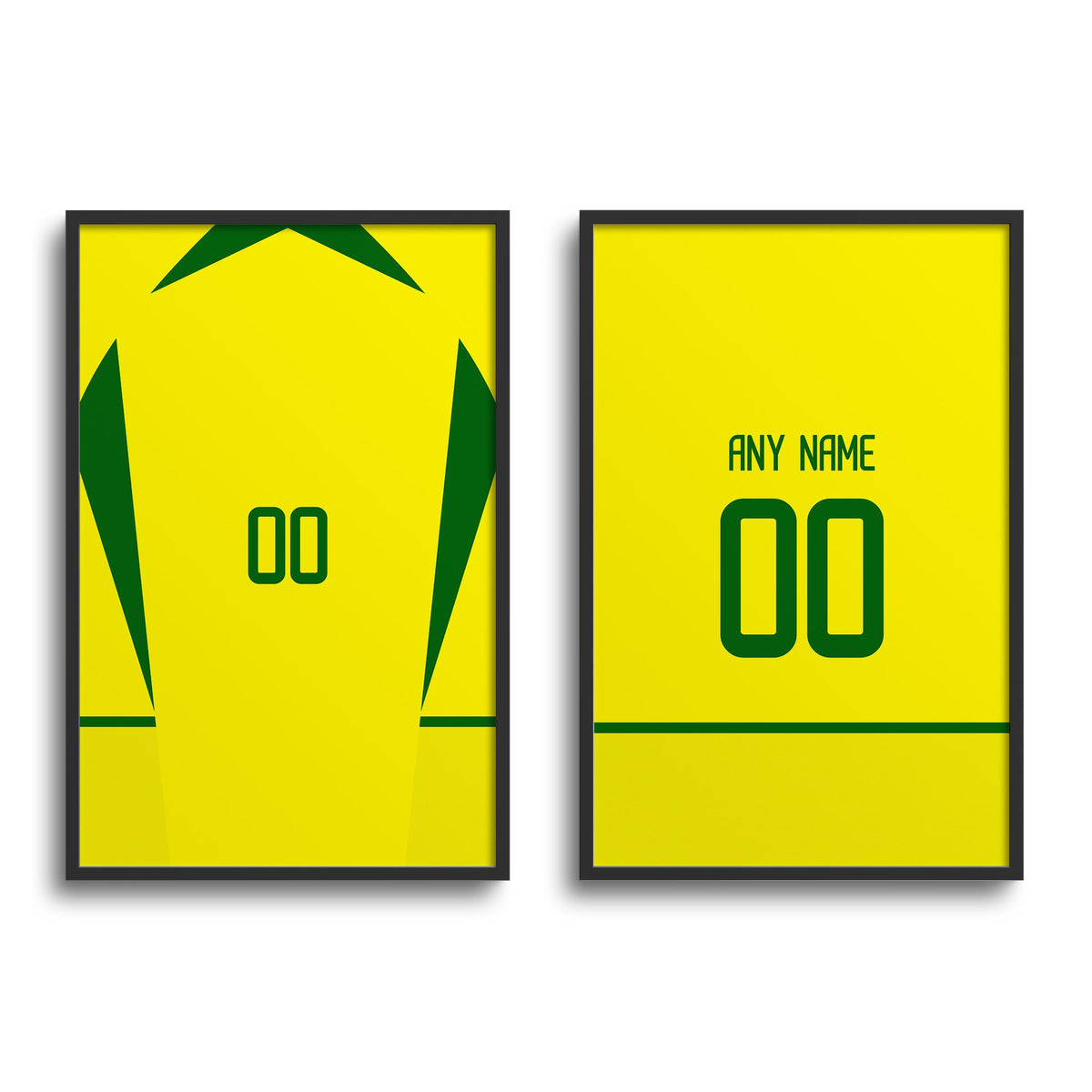 Print with the Brazil 2002 Home football shirt design by RIPA Football