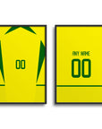 Print with the Brazil 2002 Home football shirt design by RIPA Football