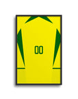 Print with the Brazil 2002 Home football shirt design by RIPA Football