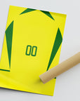 Print with the Brazil 2002 Home football shirt design by RIPA Football