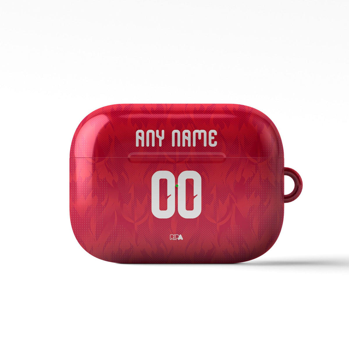 AirPods case with the Belgium 2026 Home football shirt design by RIPA Football
