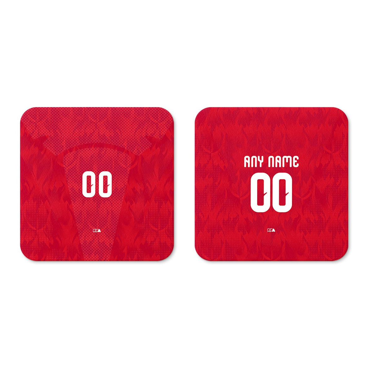 Coaster with the Belgium 2026 Home football shirt design by RIPA Football