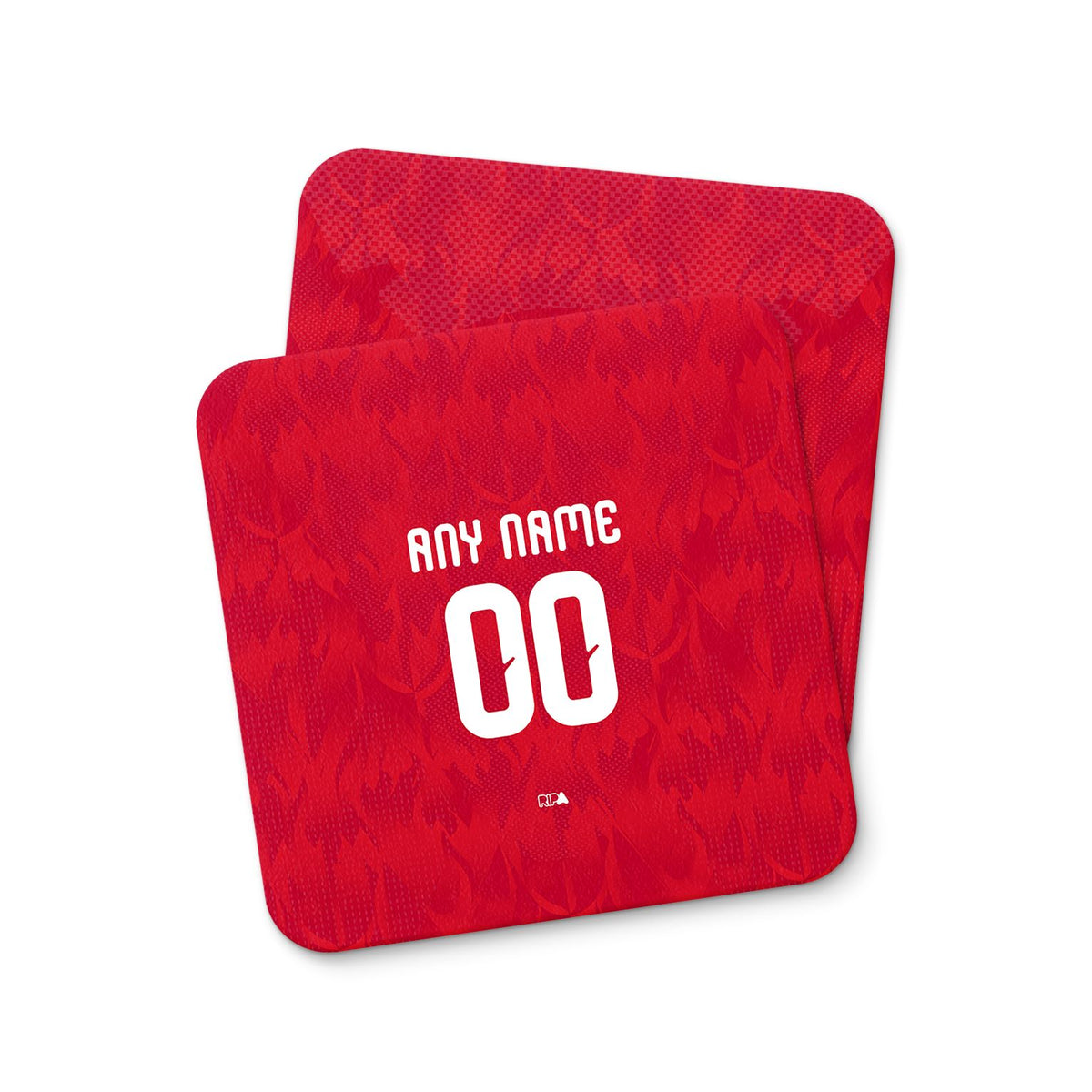 Coaster with the Belgium 2026 Home football shirt design by RIPA Football