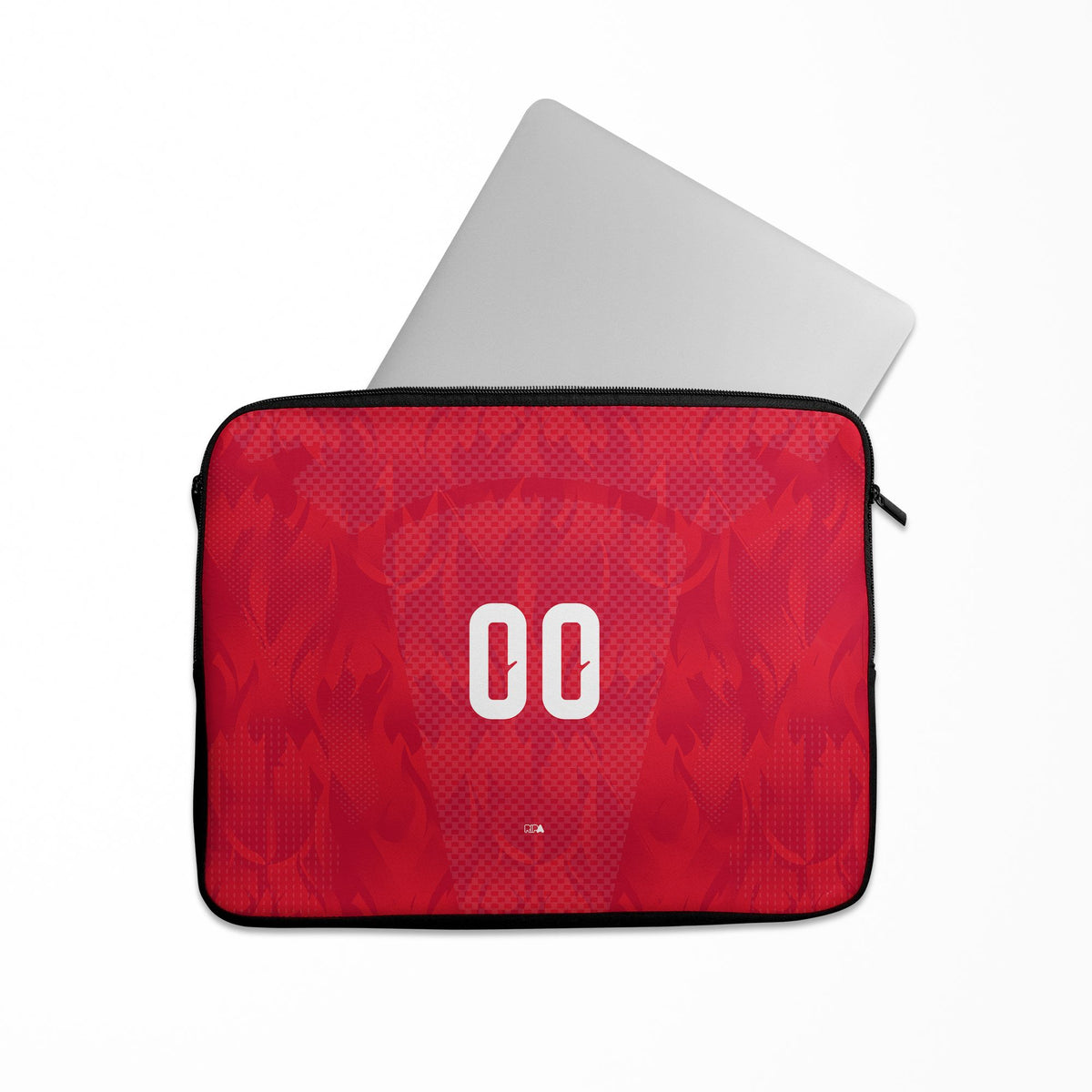 Laptop sleeve with the Belgium 2026 Home football shirt design by RIPA Football