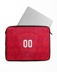 Laptop sleeve with the Belgium 2026 Home football shirt design by RIPA Football