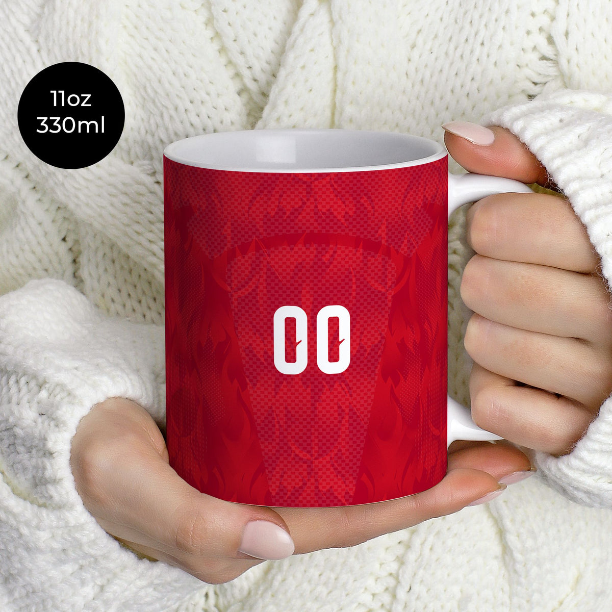 Mug with the Belgium 2026 Home football shirt design by RIPA Football