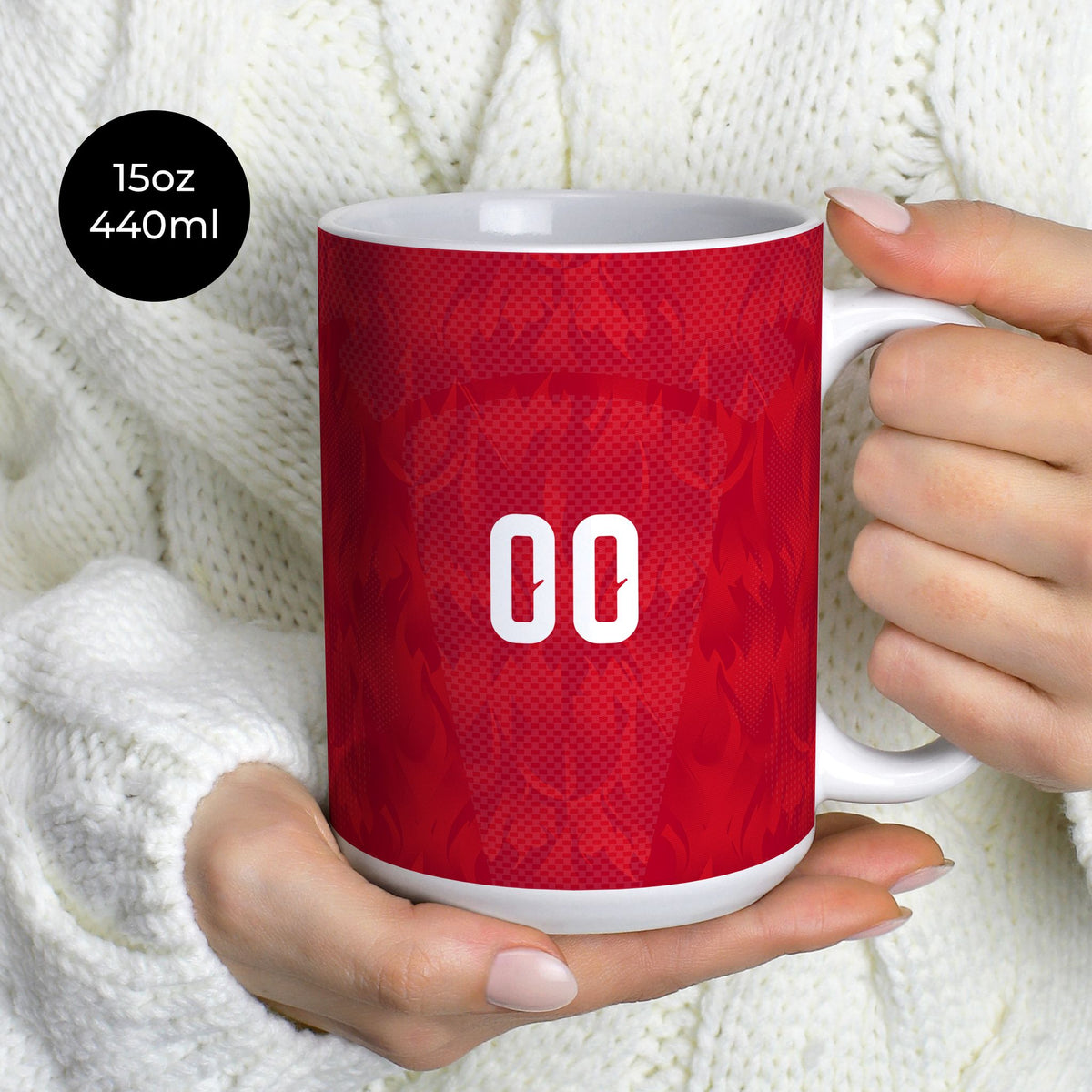 Mug with the Belgium 2026 Home football shirt design by RIPA Football