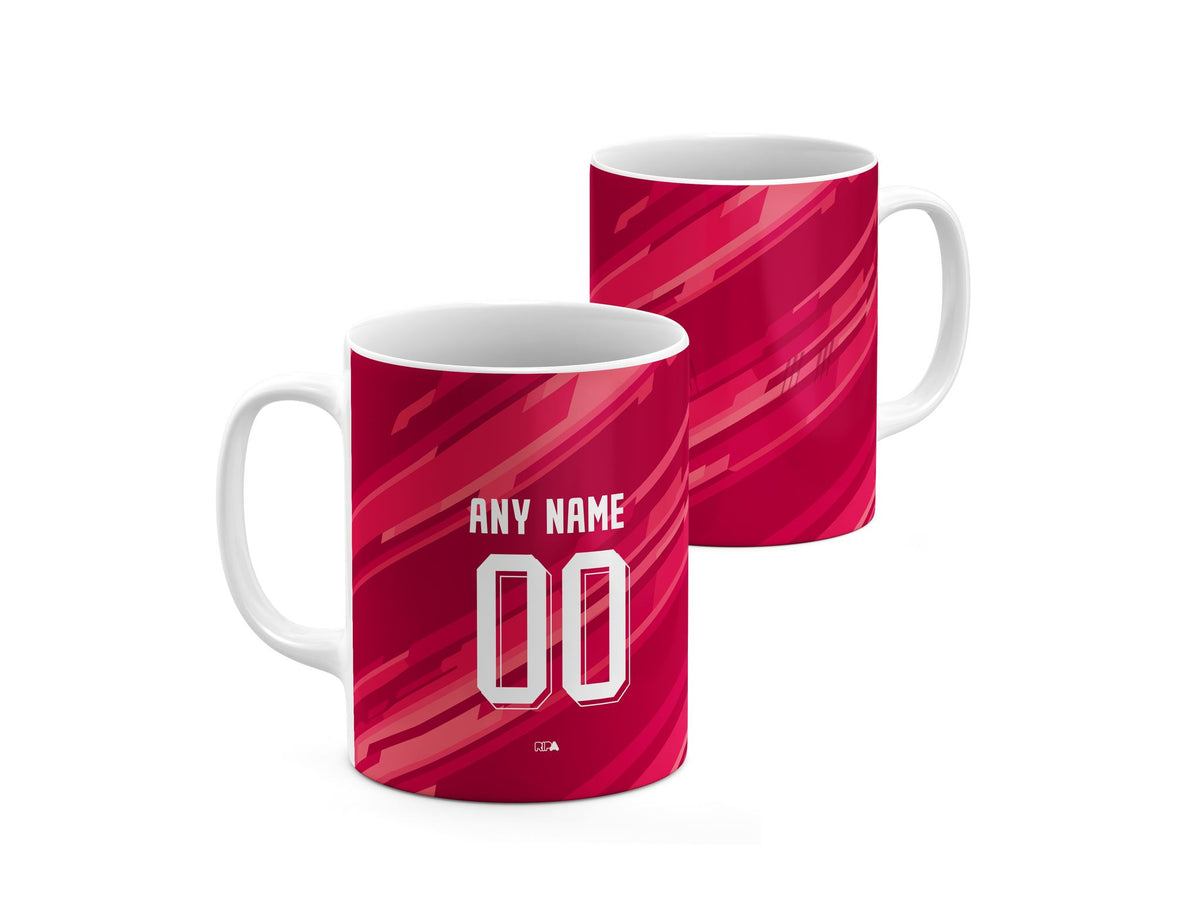Mug with the Bosnia and Herzegovina 2026 Goalkeeper football shirt design by RIPA Football