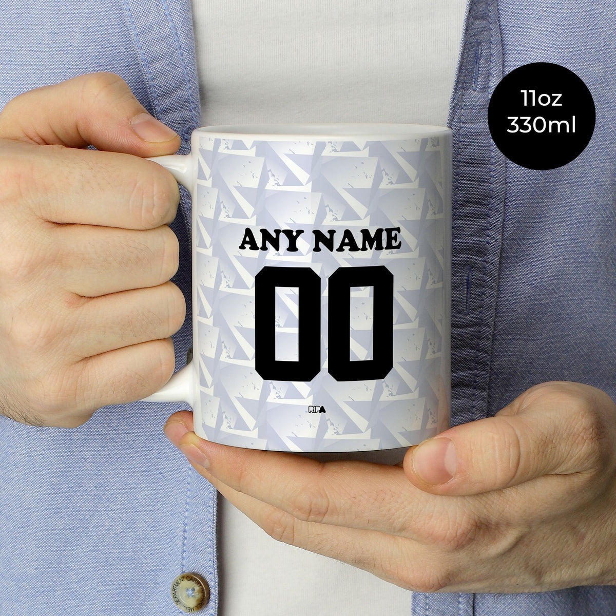 Mug with the Cape Verde 2026 Away football shirt design by RIPA Football