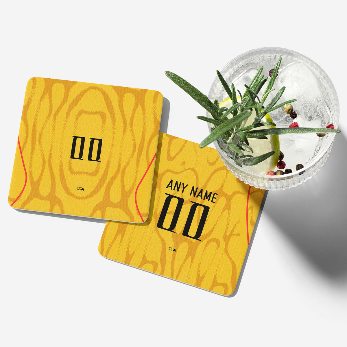 Coaster with the China 2026 Away football shirt design by RIPA Football