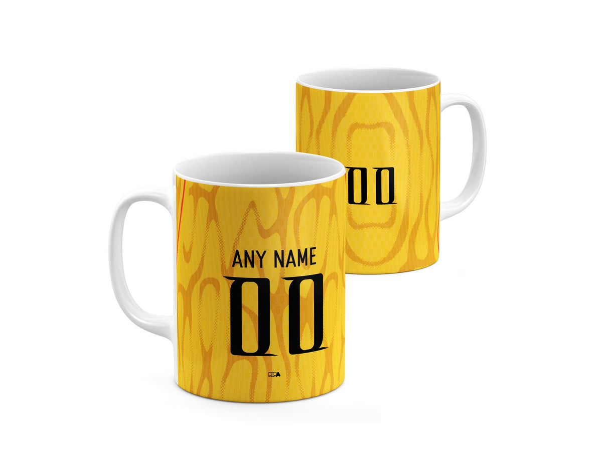 Mug with the China 2026 Away football shirt design by RIPA Football