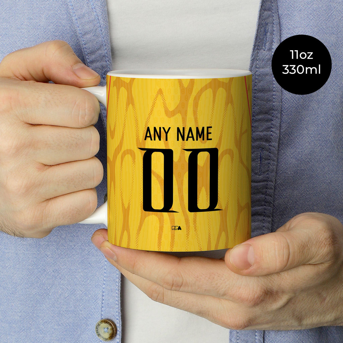 Mug with the China 2026 Away football shirt design by RIPA Football