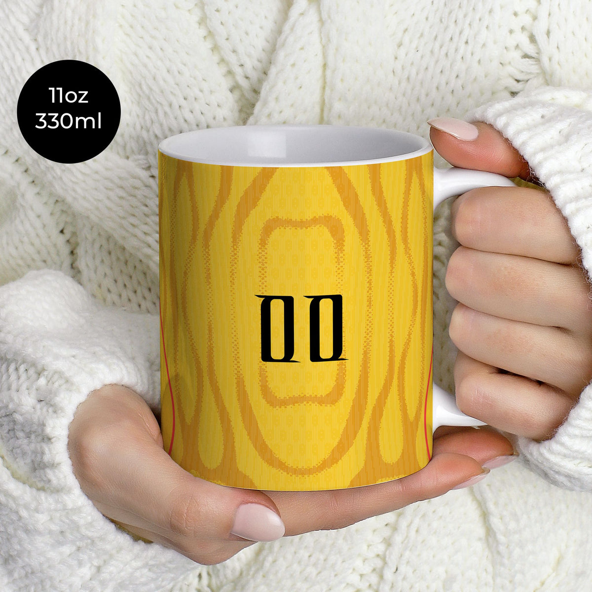 Mug with the China 2026 Away football shirt design by RIPA Football