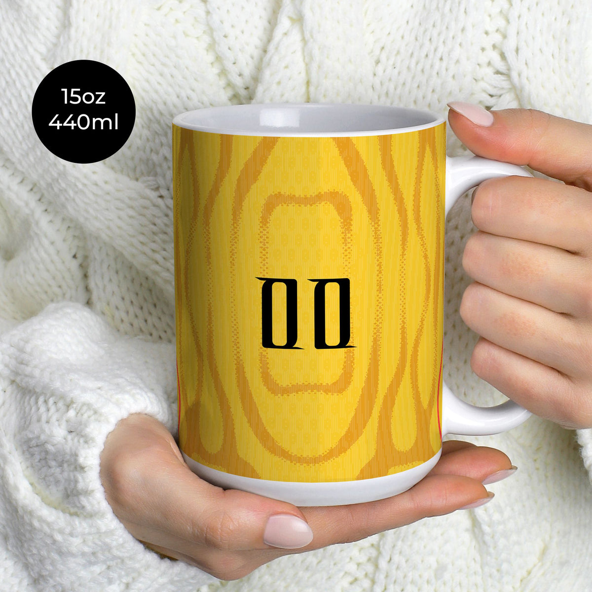 Mug with the China 2026 Away football shirt design by RIPA Football