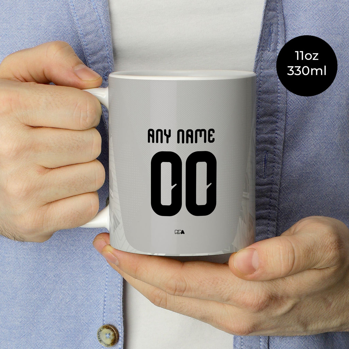 Mug with the Colombia 2026 Goalkeeper football shirt design by RIPA Football