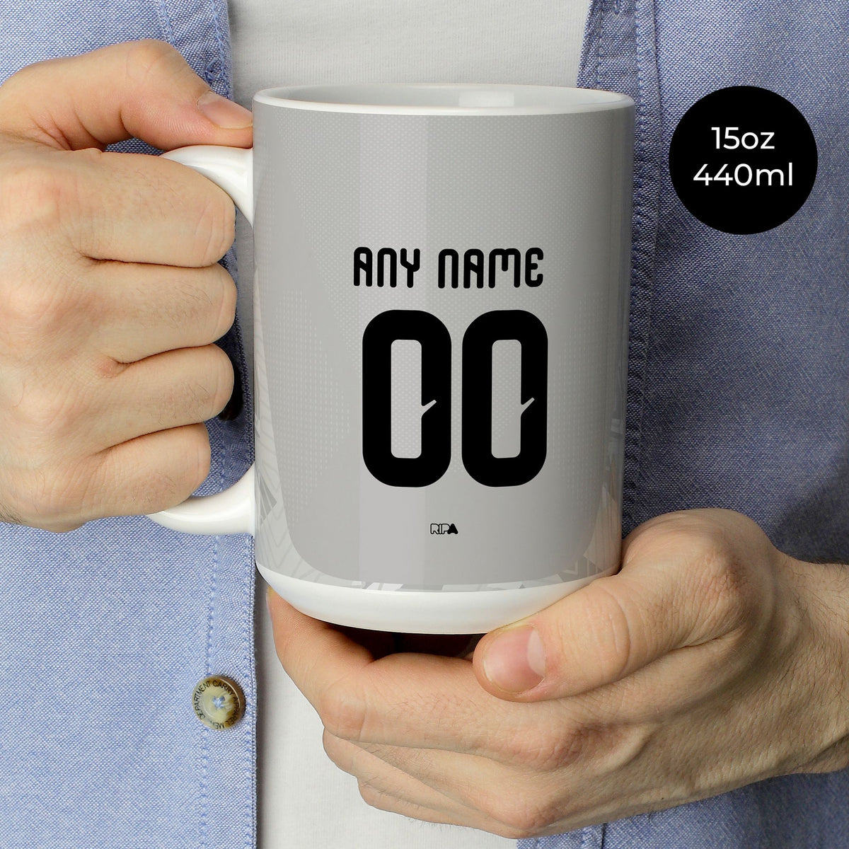 Mug with the Colombia 2026 Goalkeeper football shirt design by RIPA Football