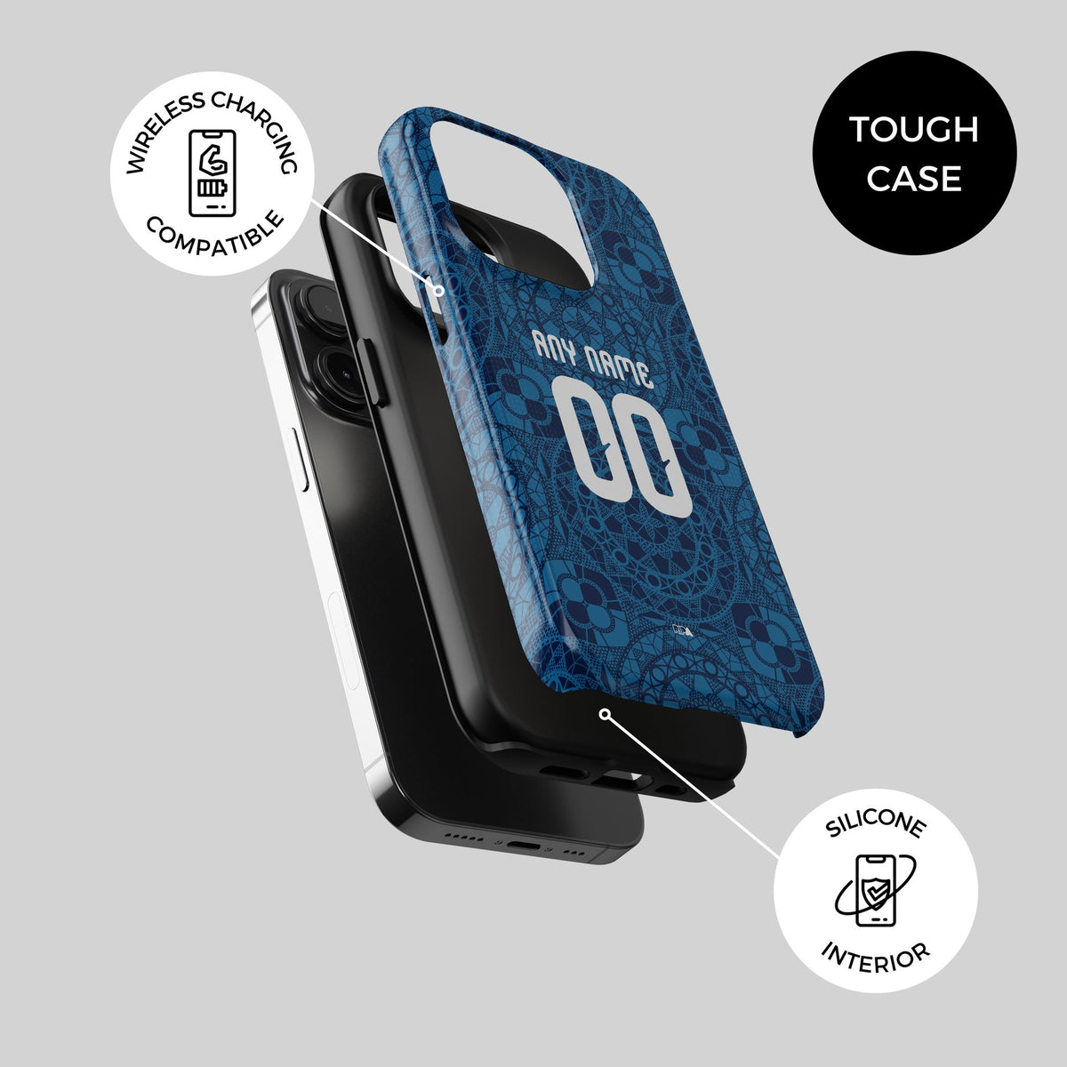 Phone case with the Croatia 2026 Away football shirt design by RIPA Football