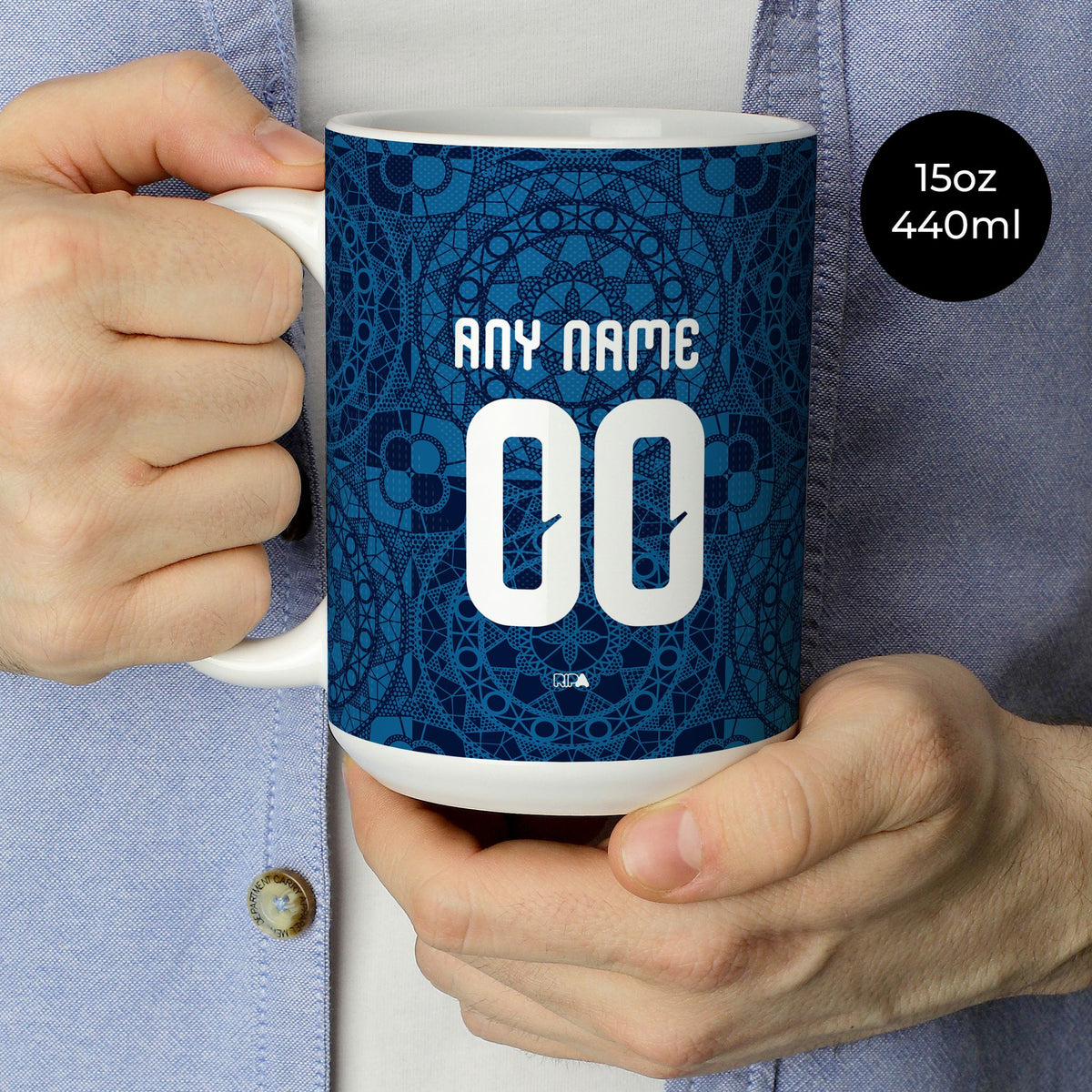 Mug with the Croatia 2026 Away football shirt design by RIPA Football