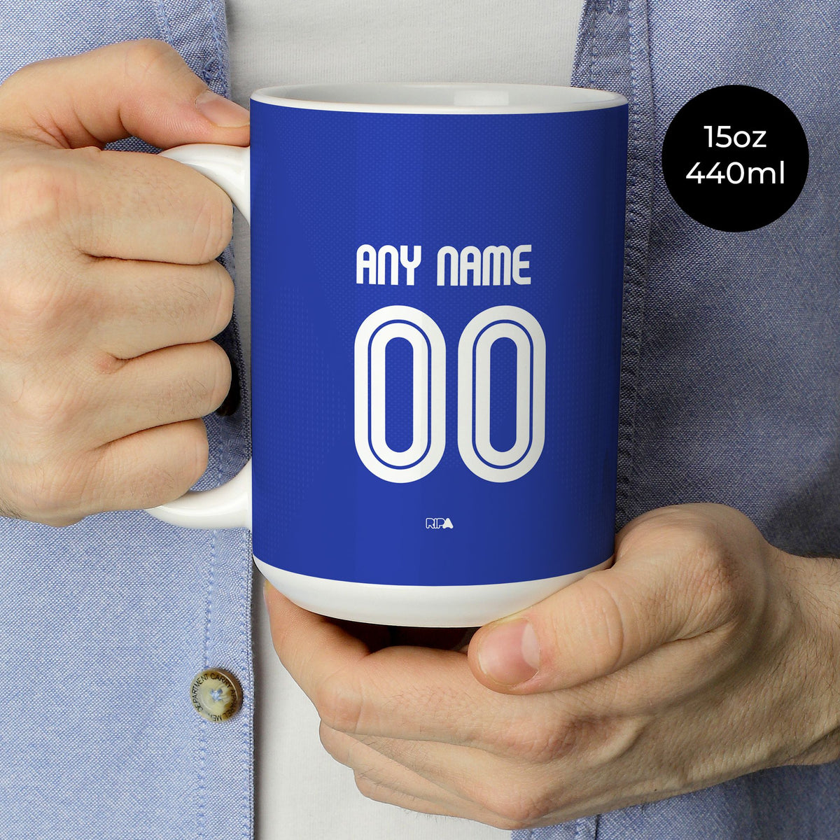Mug with the Curaçao 2026 Home football shirt design by RIPA Football