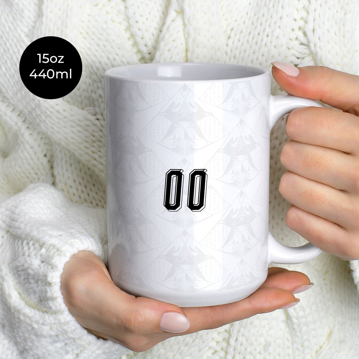 Mug with the Egypt 2026 Away football shirt design by RIPA Football