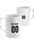 Mug with the Finland 2026 Home football shirt design by RIPA Football