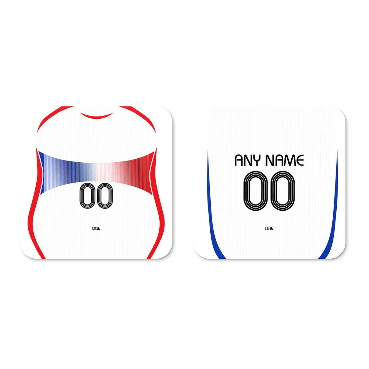 Coaster with the France 2006 Away football shirt design by RIPA Football