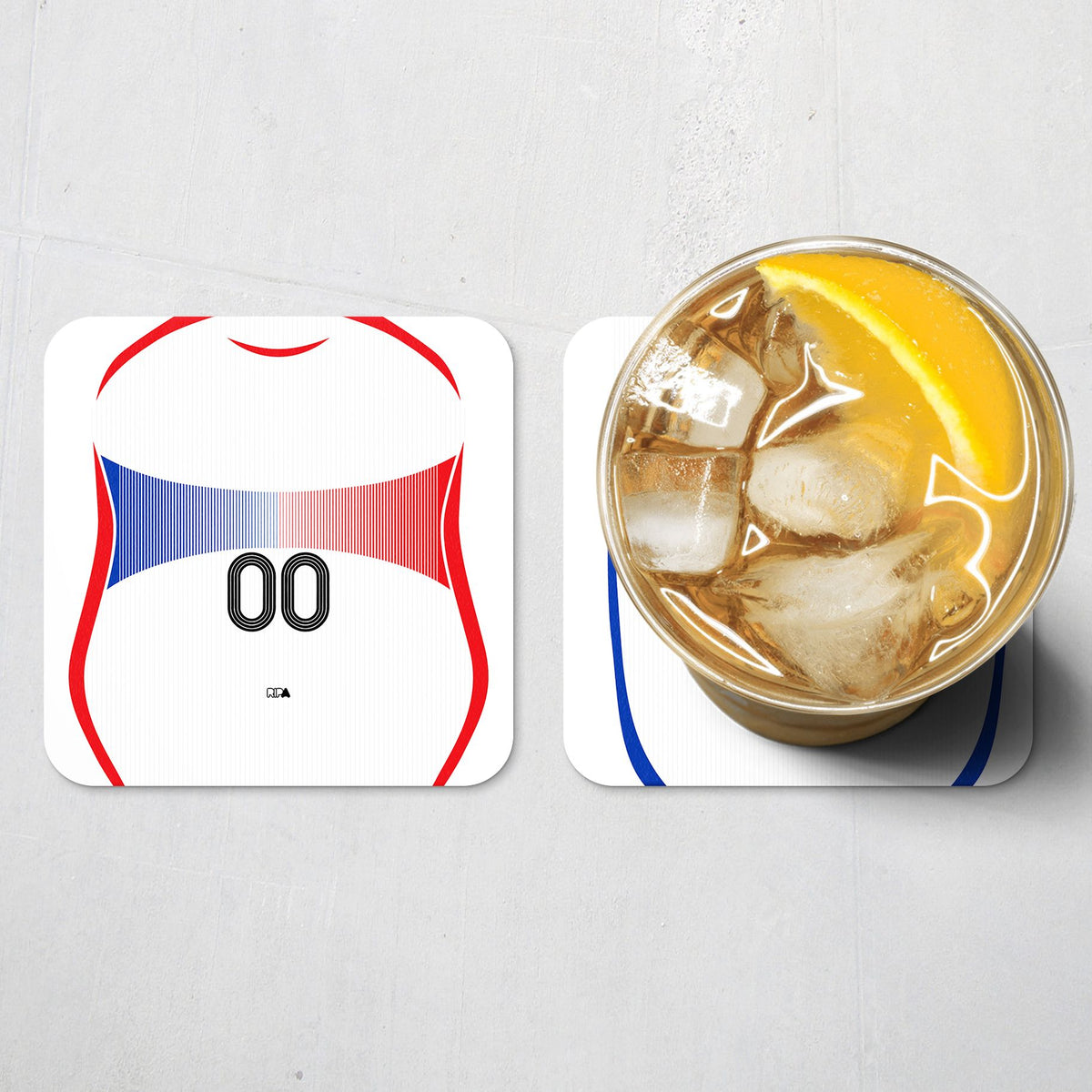 Coaster with the France 2006 Away football shirt design by RIPA Football