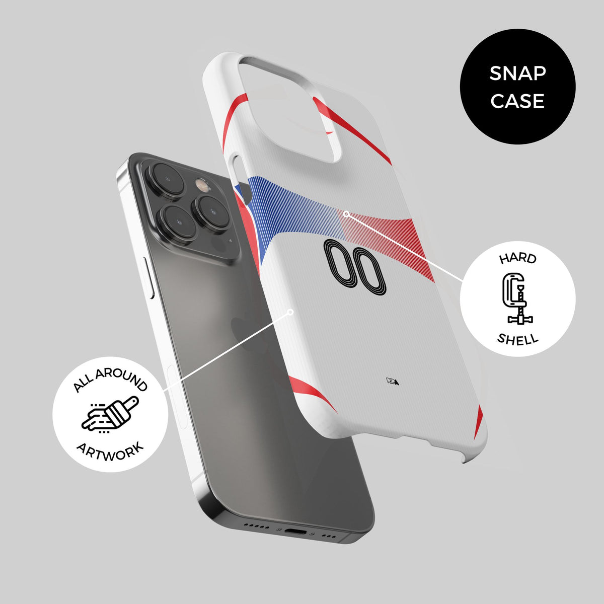 Phone case with the France 2006 Away football shirt design by RIPA Football