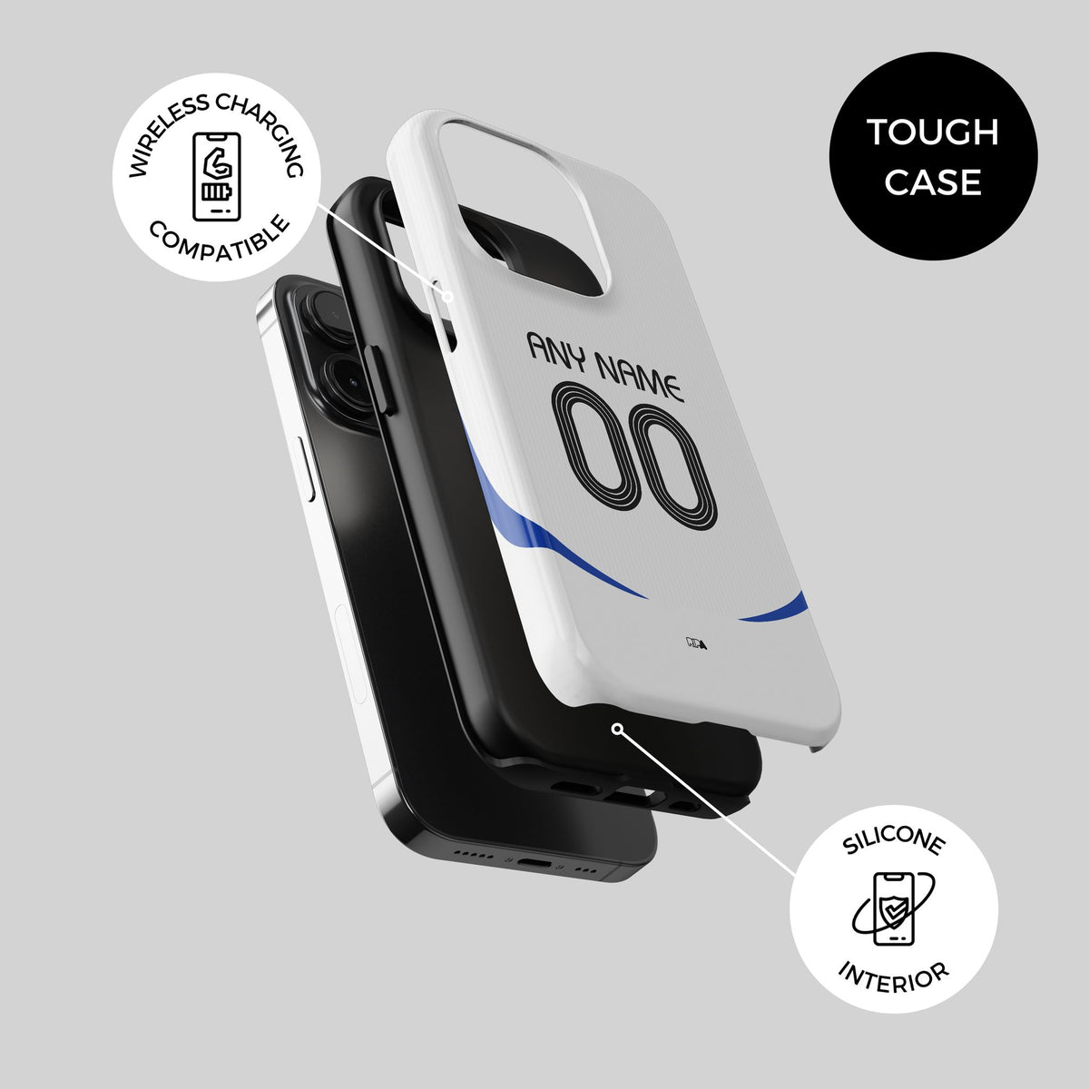 Phone case with the France 2006 Away football shirt design by RIPA Football