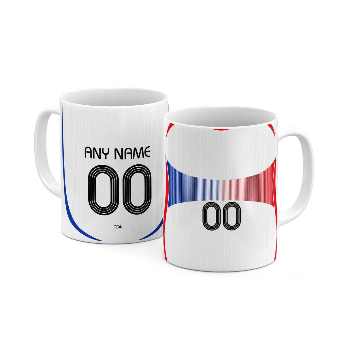 Mug with the France 2006 Away football shirt design by RIPA Football