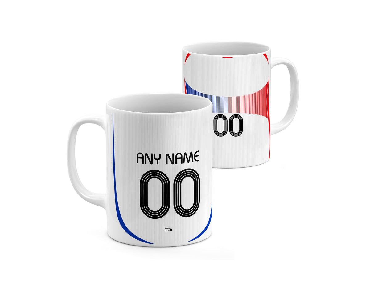 Mug with the France 2006 Away football shirt design by RIPA Football