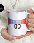 Mug with the France 2006 Away football shirt design by RIPA Football