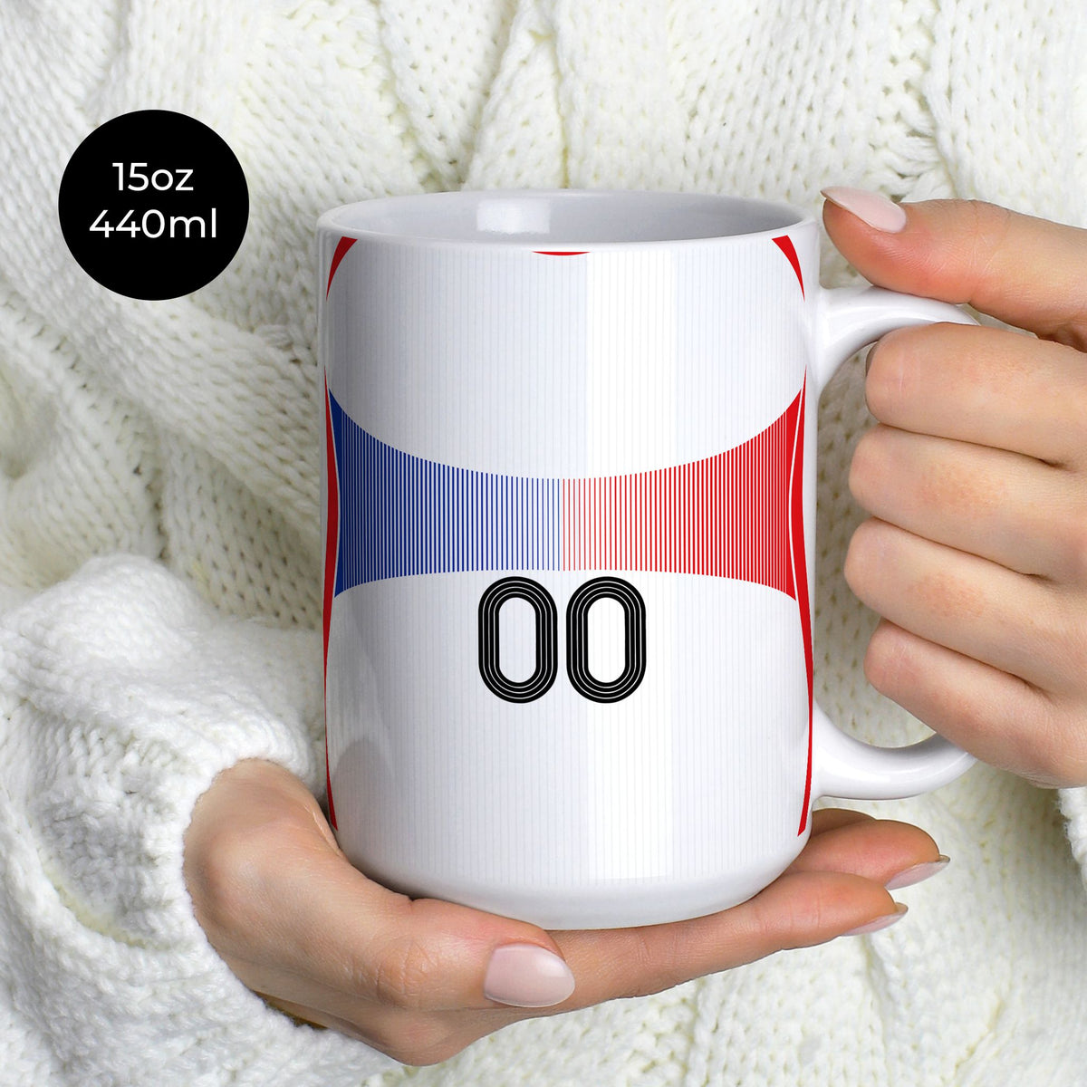 Mug with the France 2006 Away football shirt design by RIPA Football