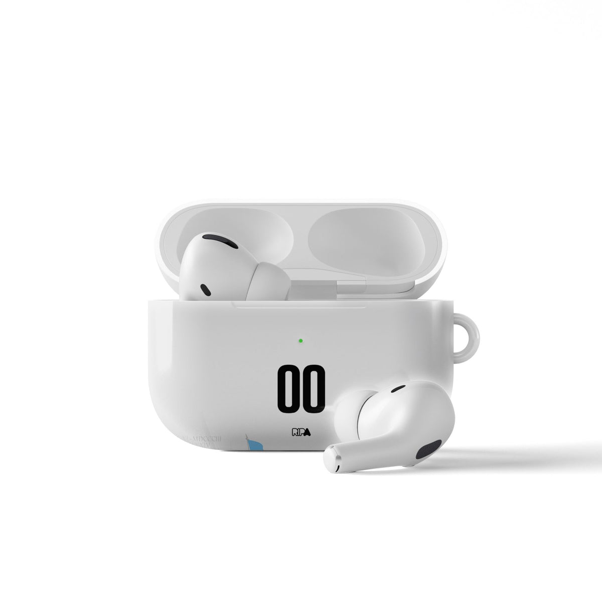 AirPods case with the Haiti 2026 Away football shirt design by RIPA Football