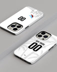 Phone case with the Haiti 2026 Away football shirt design by RIPA Football