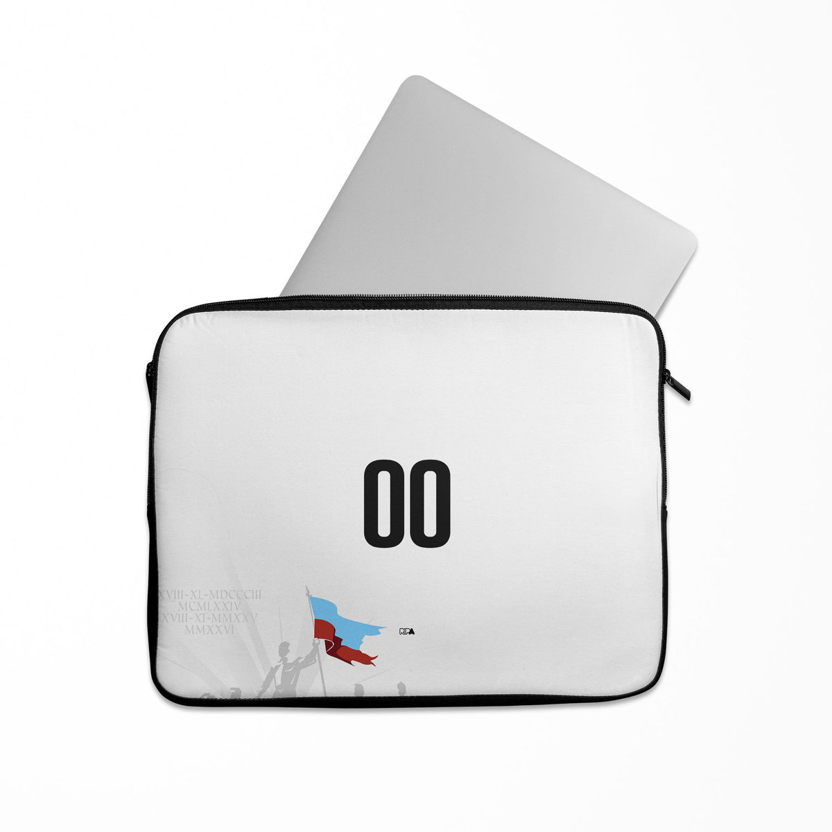 Laptop sleeve with the Haiti 2026 Away football shirt design by RIPA Football