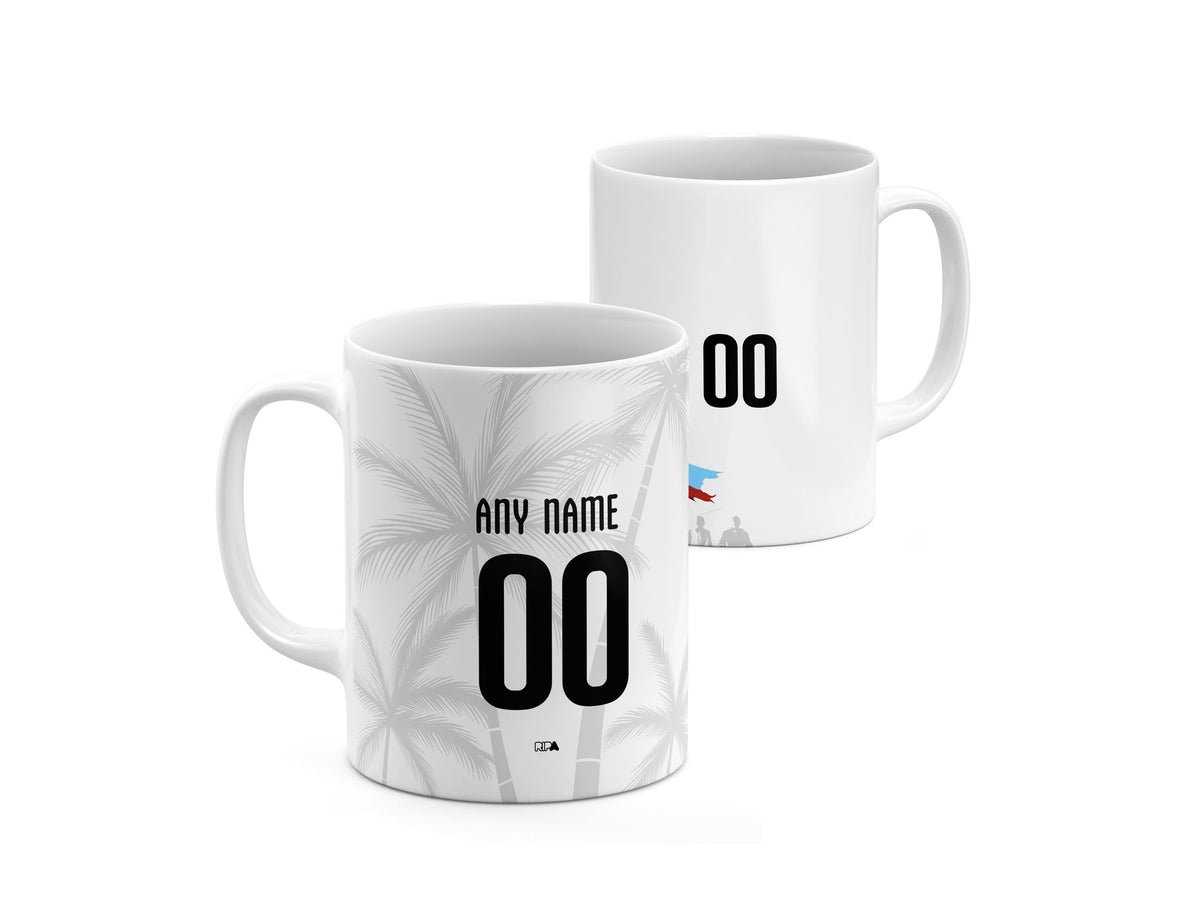Mug with the Haiti 2026 Away football shirt design by RIPA Football