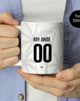 Mug with the Haiti 2026 Away football shirt design by RIPA Football