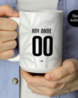Mug with the Haiti 2026 Away football shirt design by RIPA Football